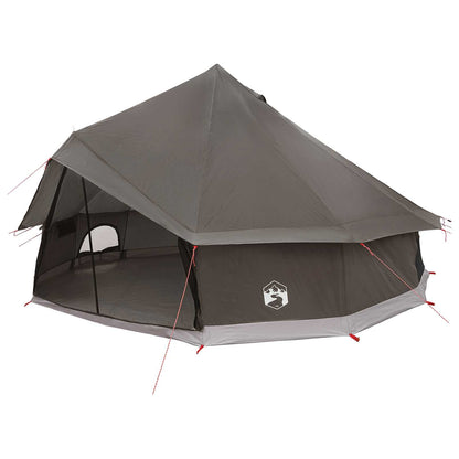vidaXL Tipi Tent 10-Person Brown Grey Polyester and Steel - 500 x 500 x 300 cm