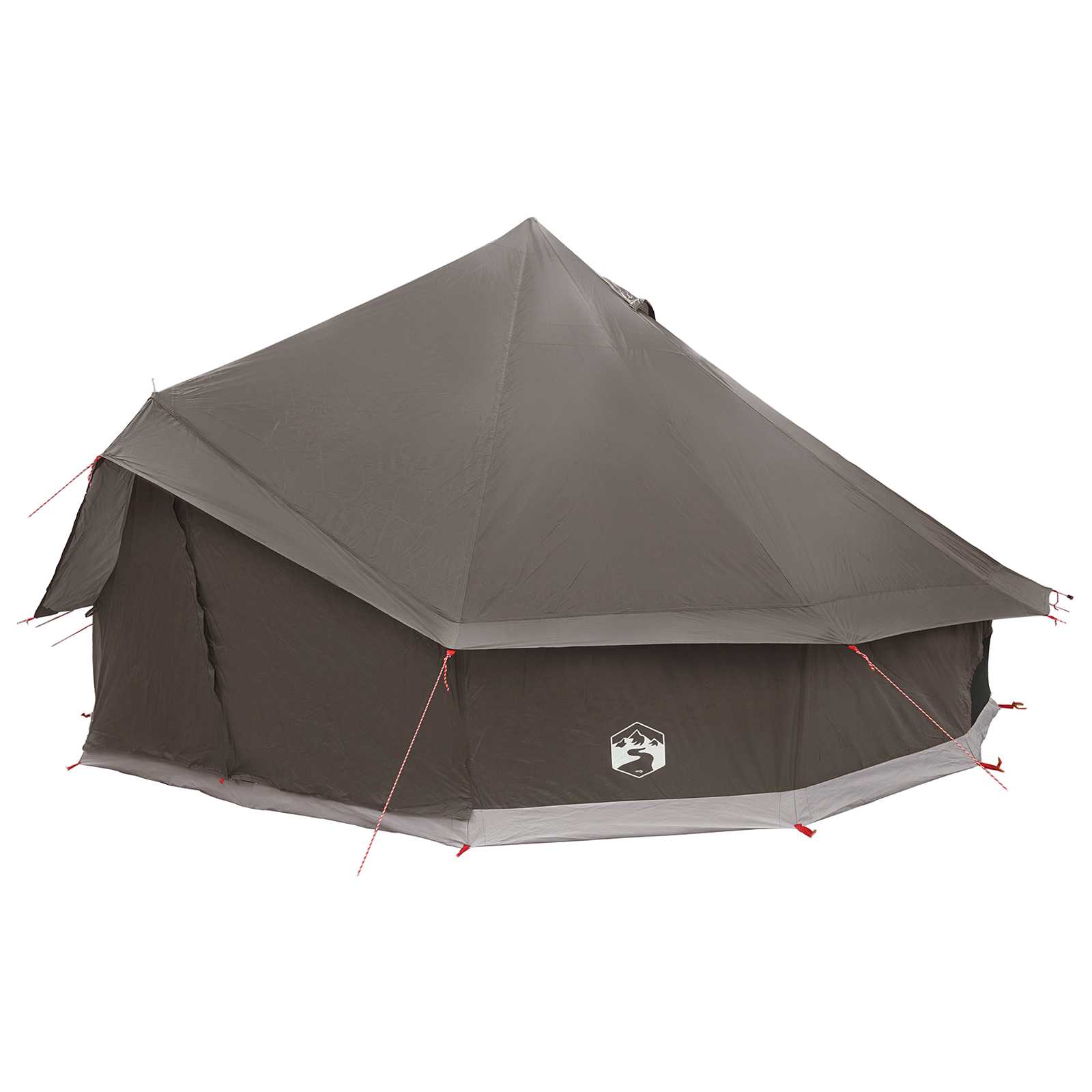 vidaXL Tipi Tent 10-Person Brown Grey Polyester and Steel - 500 x 500 x 300 cm