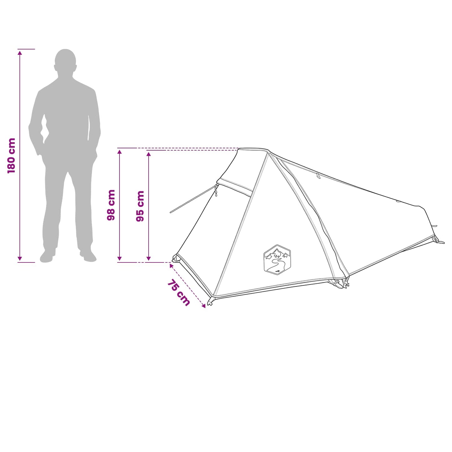 vidaXL Tunnel Tent 215 x 100 x 90 cm Olive Green Polyester and Steel