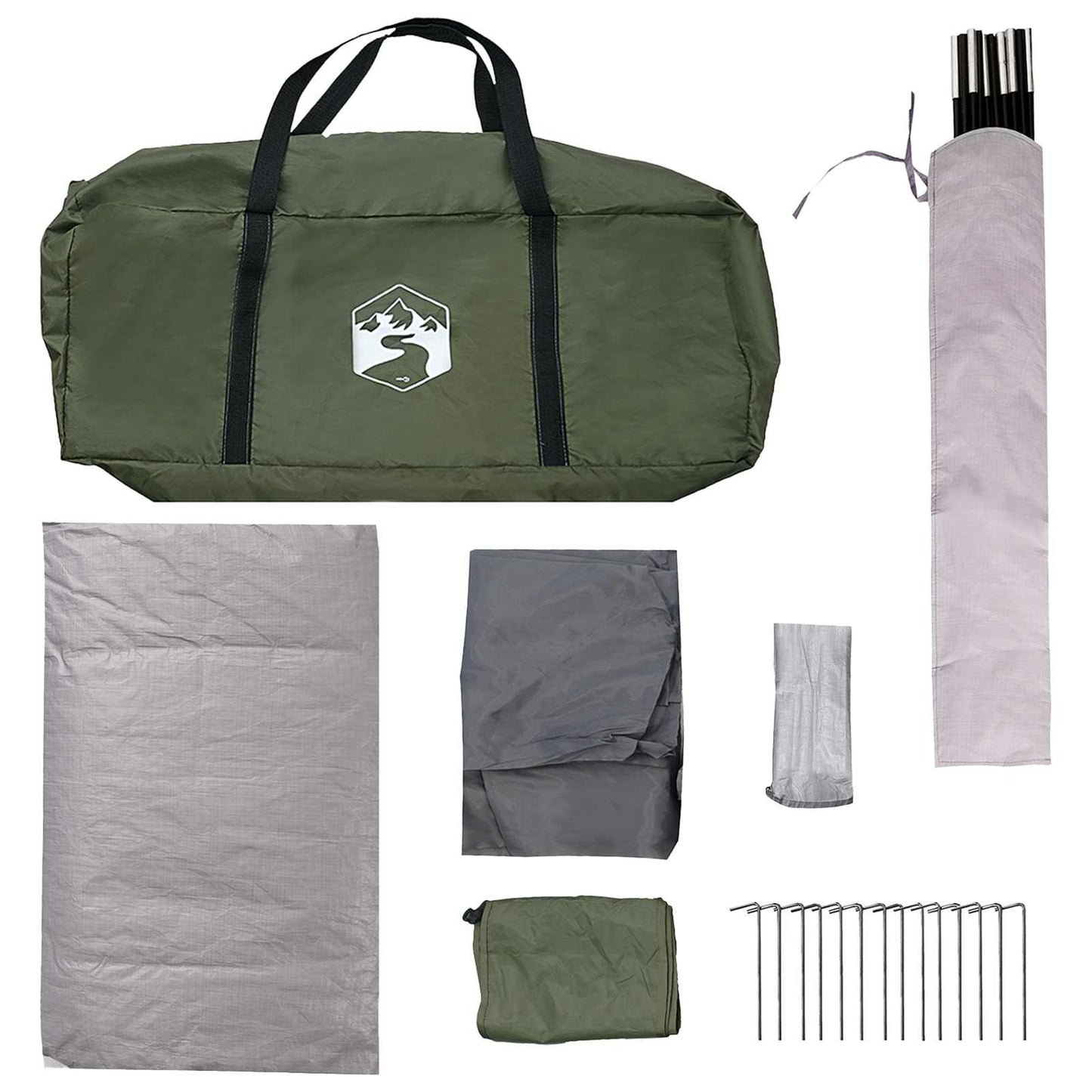 vidaXL Tunnel Tent Olive Green 400 x 260 x 200 cm Polyester and Steel