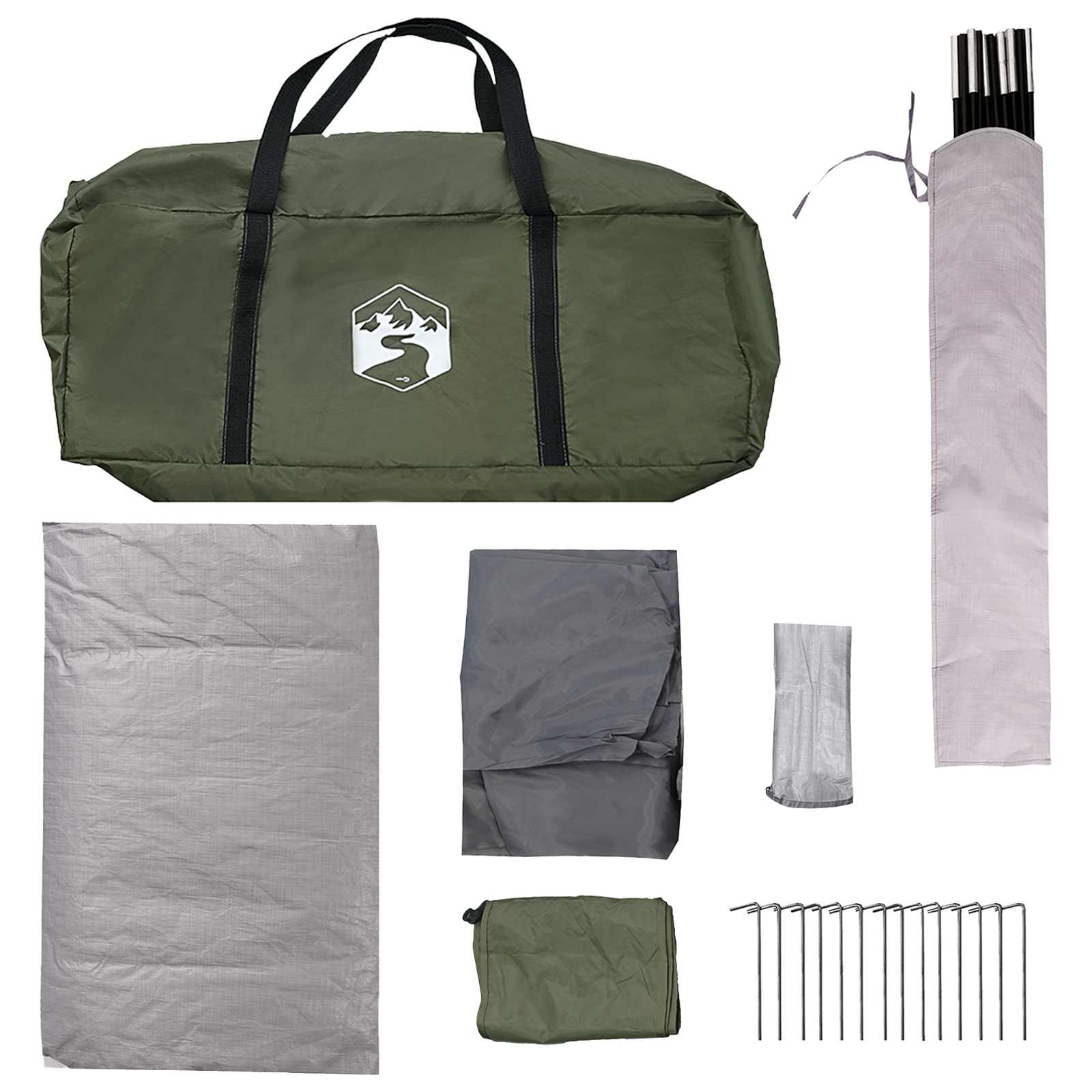 vidaXL Tunnel Tent Olive Green 400 x 260 x 200 cm Polyester and Steel