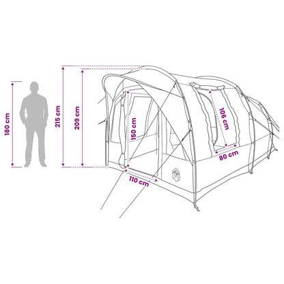 vidaXL Tunnel Tent Olive Green 400 x 260 x 200 cm Polyester and Steel