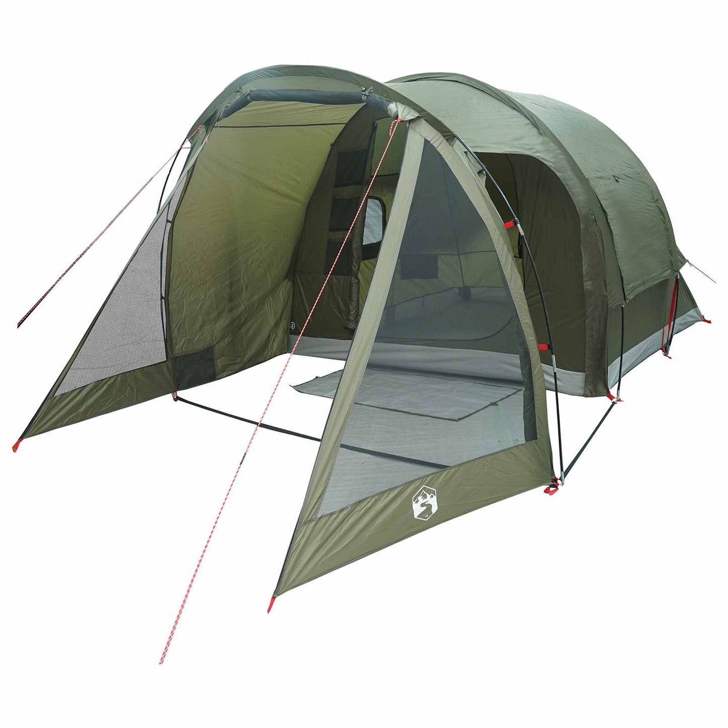 vidaXL Cabin Tent 4-Person Olive Green Polyester and Steel - 488 x 244 x 183 cm