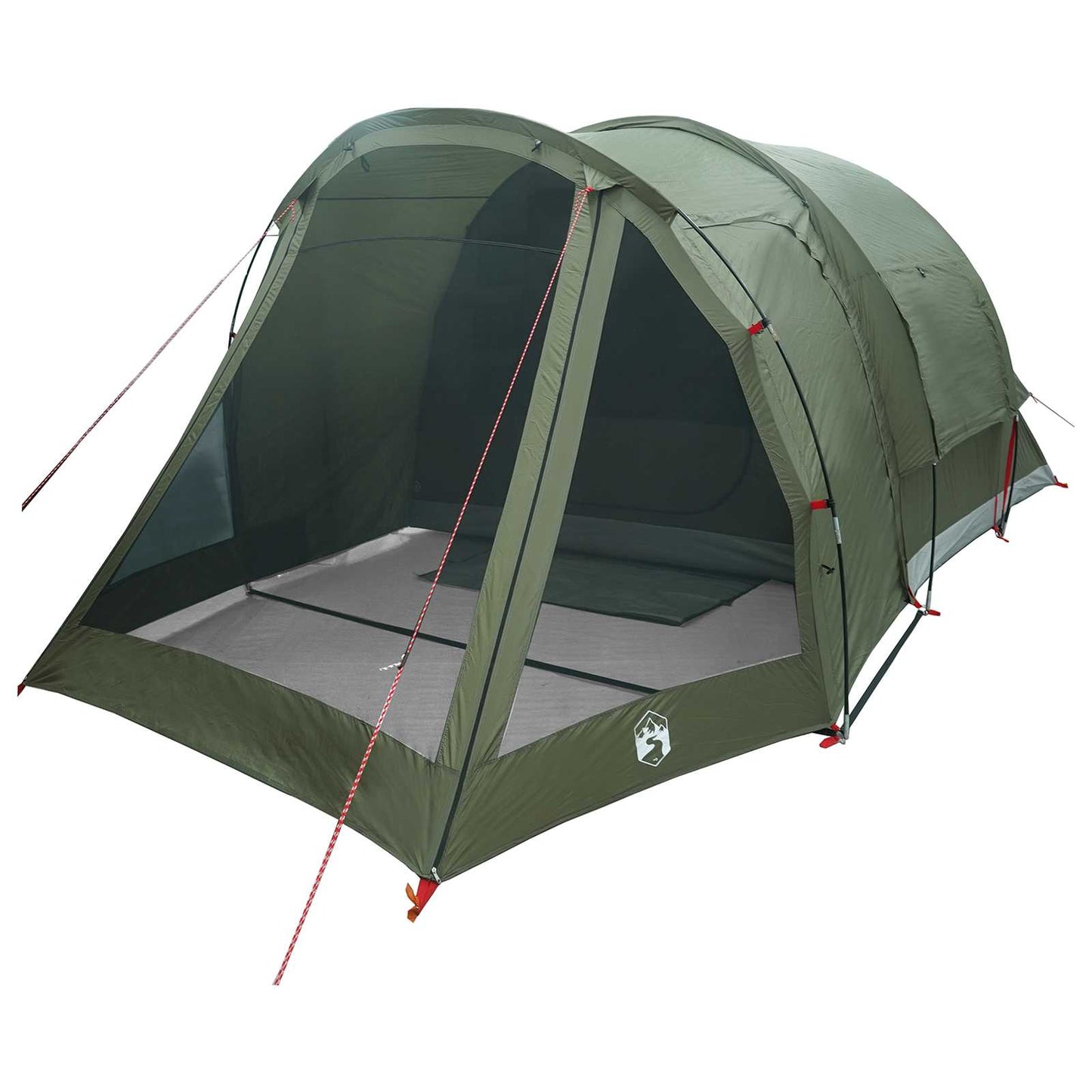 vidaXL Cabin Tent 4-Person Olive Green Polyester and Steel - 488 x 244 x 183 cm