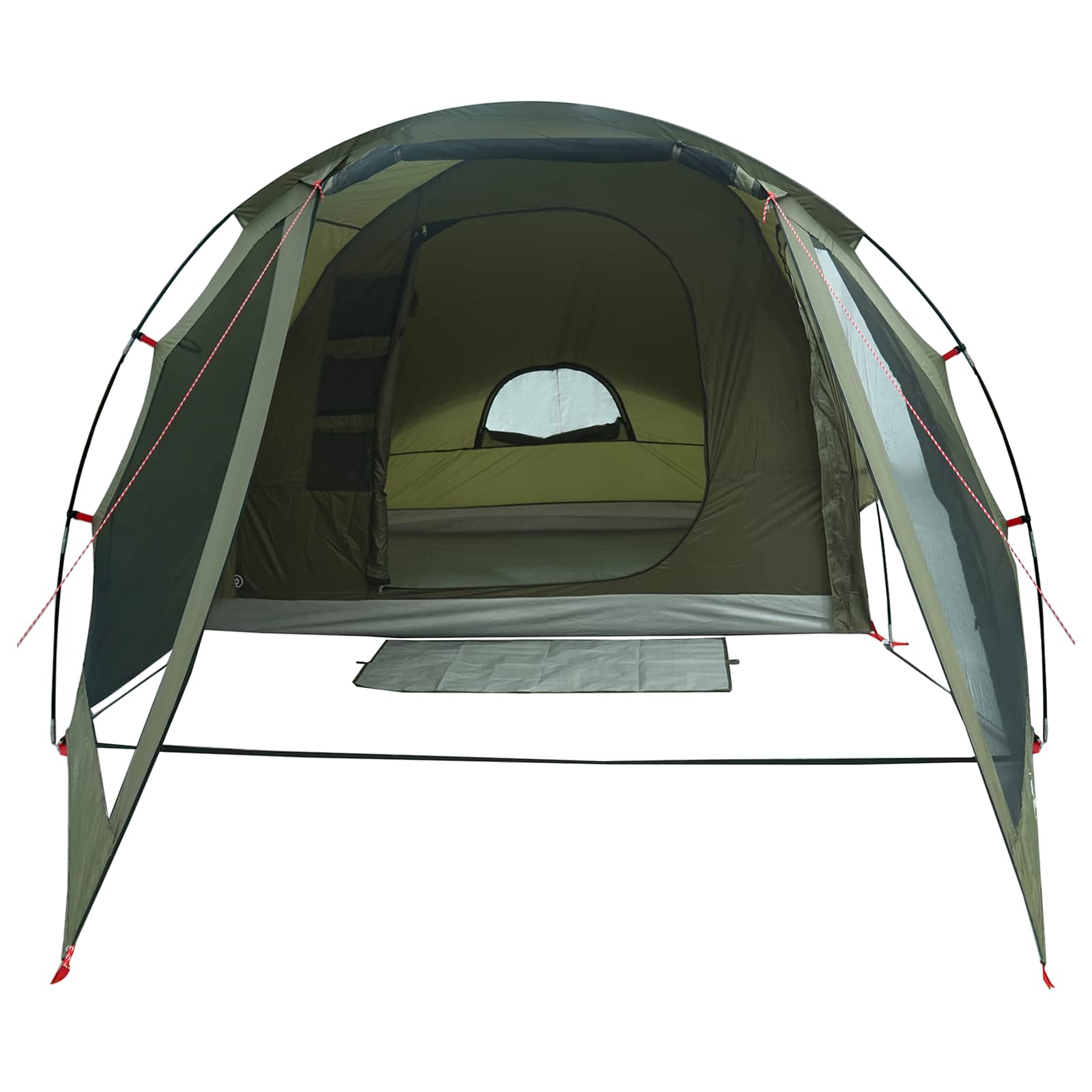 vidaXL Cabin Tent 4-Person Olive Green Polyester and Steel - 488 x 244 x 183 cm
