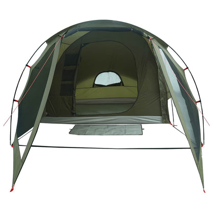 vidaXL Cabin Tent 4-Person Olive Green Polyester and Steel - 488 x 244 x 183 cm