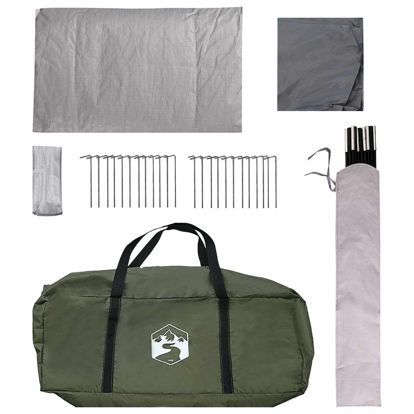 vidaXL Tunnel Tent 427 x 315 x 178 cm Olive Green Polyester and Steel