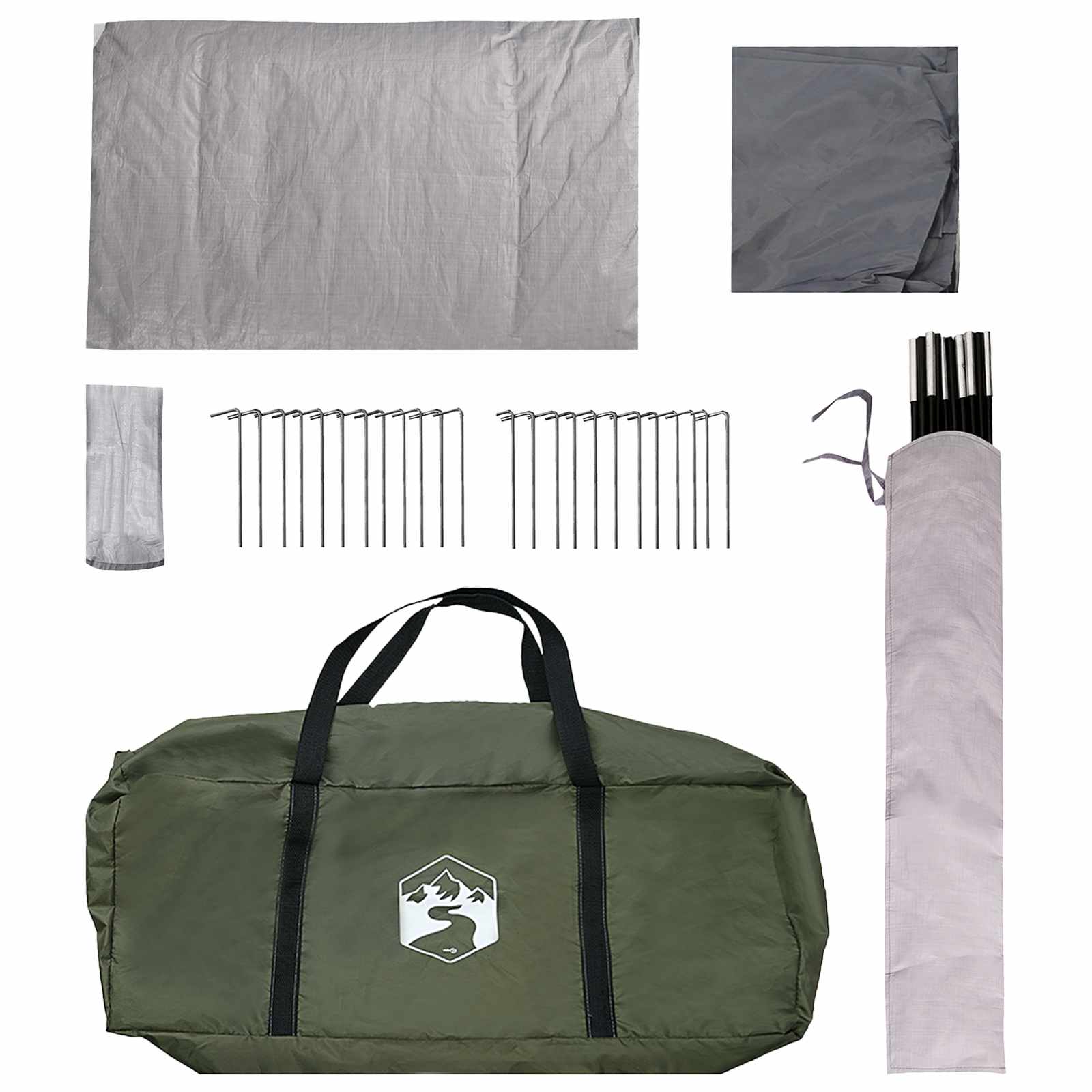 vidaXL Tunnel Tent 427 x 315 x 178 cm Olive Green Polyester and Steel