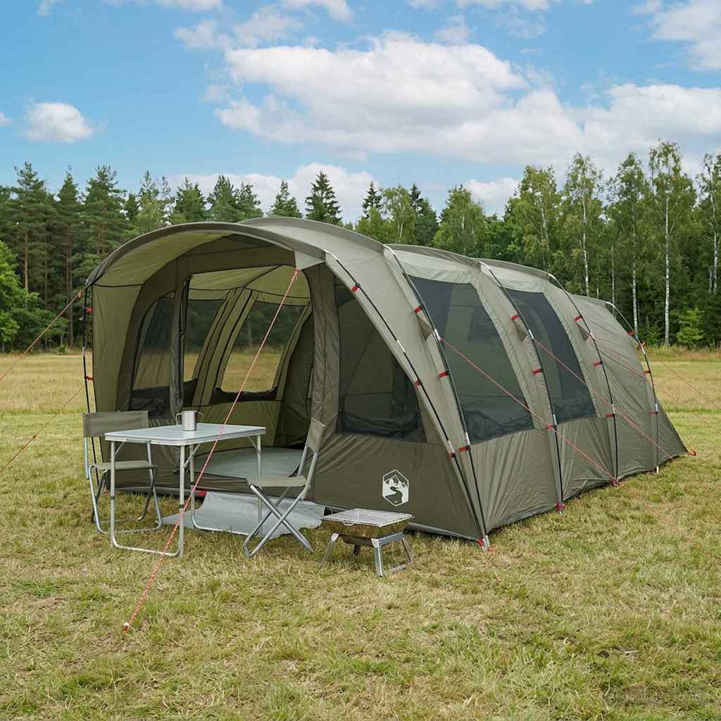 vidaXL Tunnel Tent 427 x 315 x 178 cm Olive Green Polyester and Steel