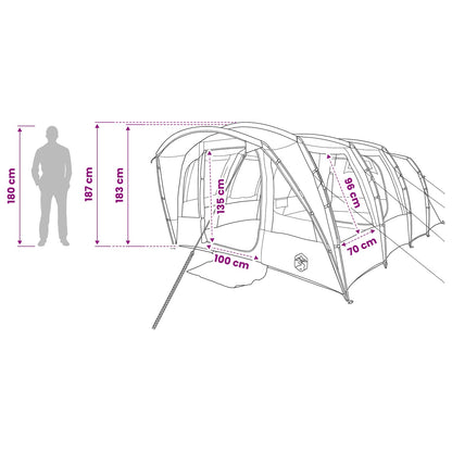 vidaXL Tunnel Tent 427 x 315 x 178 cm Olive Green Polyester and Steel