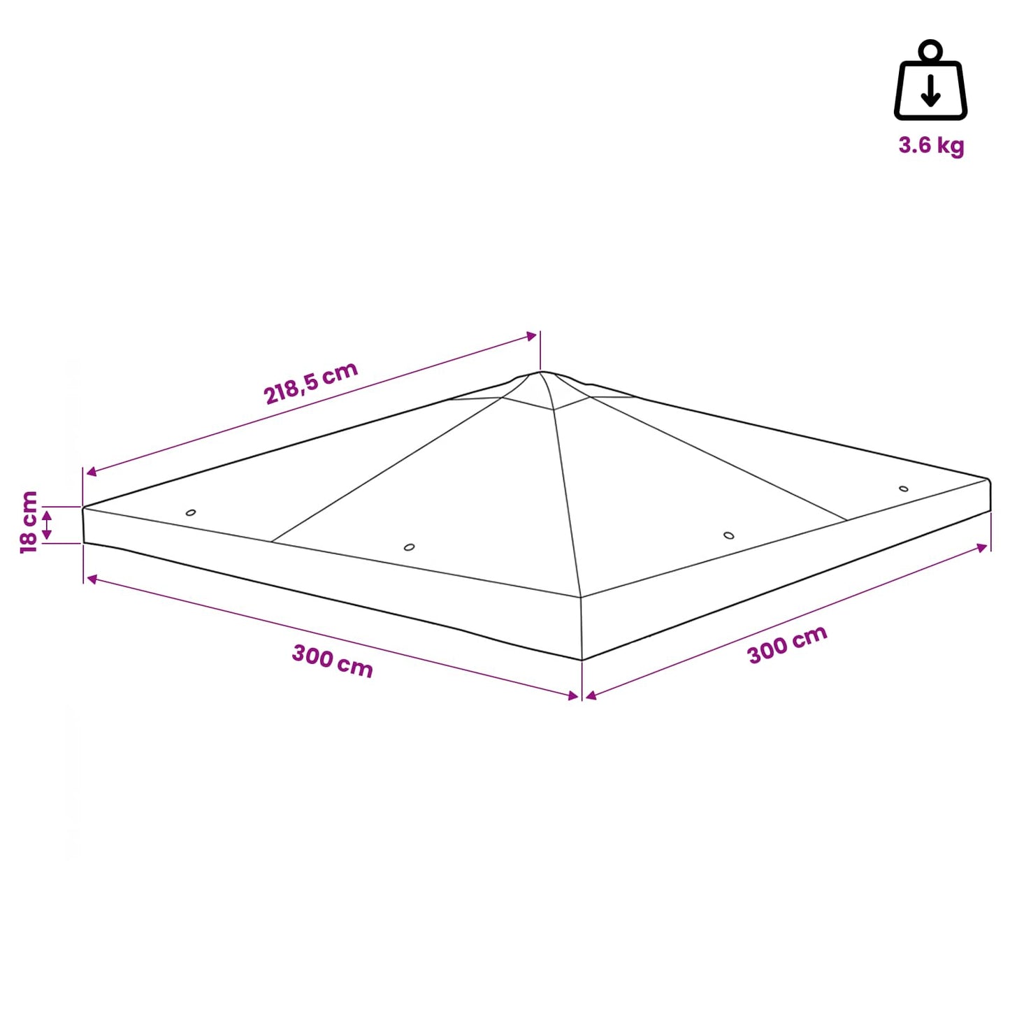 vidaXL Gazebo Cover 300 x 300 cm Taupe Polyester and Steel