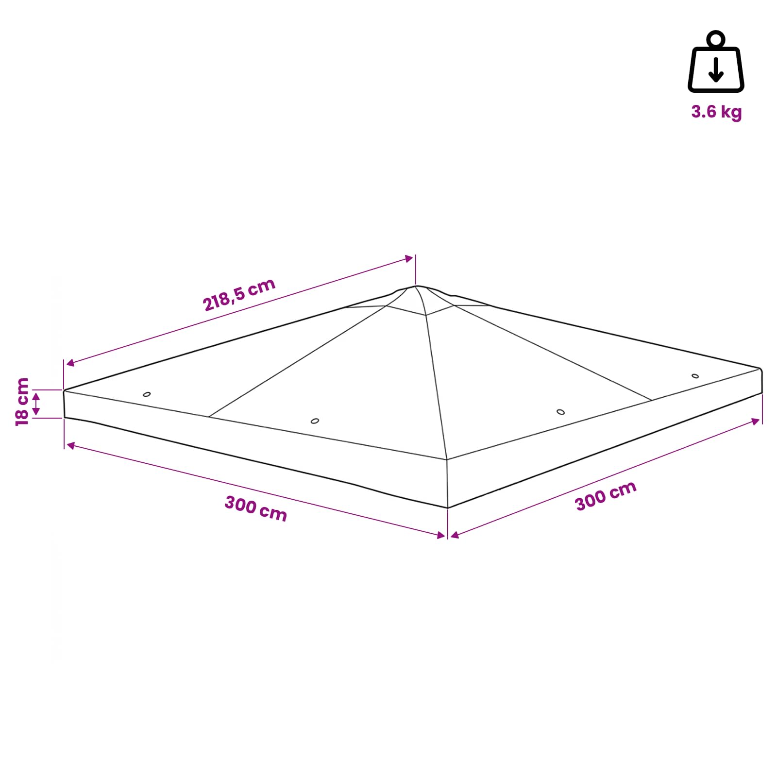 vidaXL Gazebo Cover 300 x 300 cm Taupe Polyester and Steel