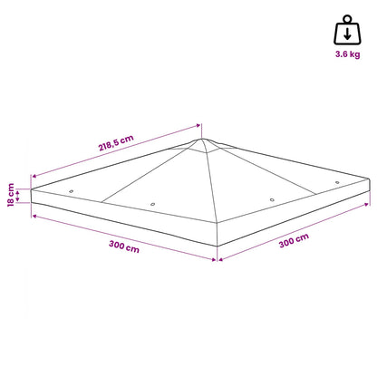 vidaXL Gazebo Cover 300 x 300 cm Taupe Polyester and Steel