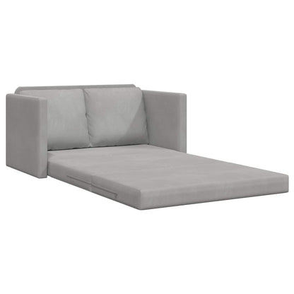 vidaXL Folding Sofa Bed Light Grey 122 x 70 x 60 cm Velvet