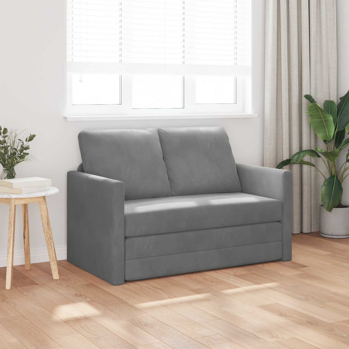 vidaXL Folding Sofa Bed Dark Grey 122 x 70 x 60 cm Velvet