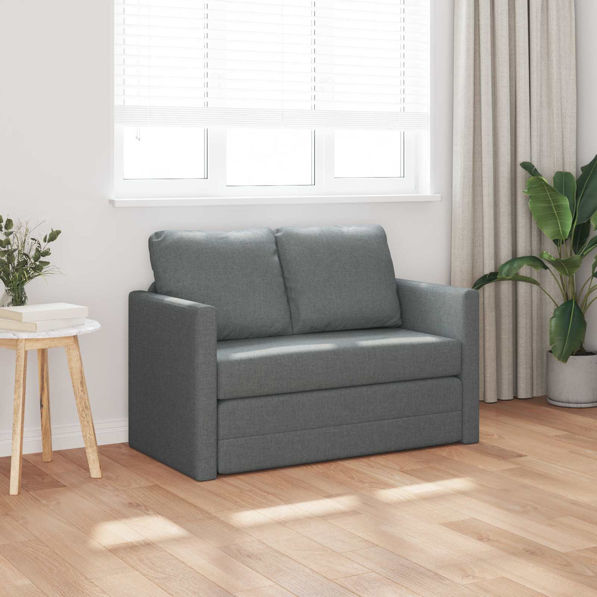 vidaXL Folding Sofa Bed Dark Grey 112 x 60 x 55 cm Fabric