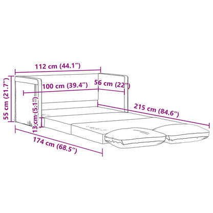 vidaXL Folding Sofa Bed Black 112 x 60 x 55 cm Fabric