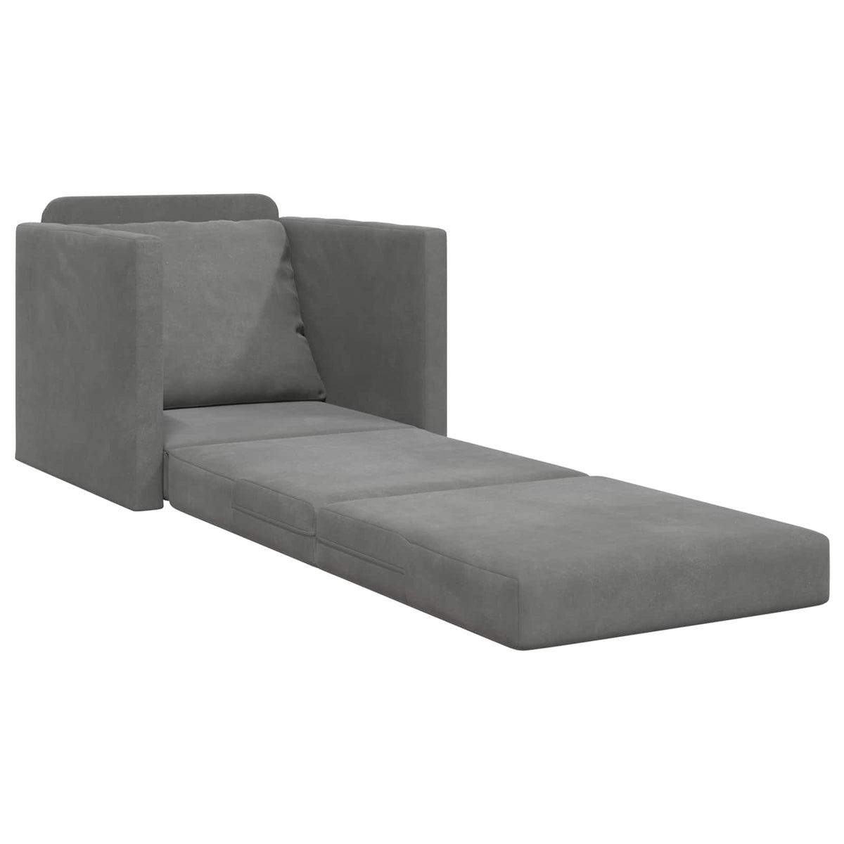 vidaXL Folding Sofa Bed Dark Grey 74 x 77 x 81 cm Velvet