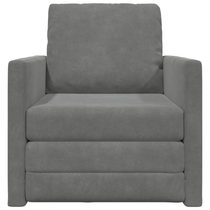 vidaXL Folding Sofa Bed Dark Grey 74 x 77 x 81 cm Velvet
