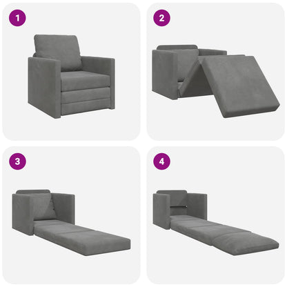vidaXL Folding Sofa Bed Dark Grey 74 x 77 x 81 cm Velvet