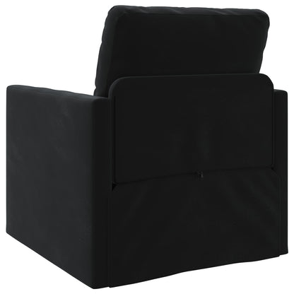 vidaXL Folding Sofa Bed Black 74 x 77 x 81 cm Velvet