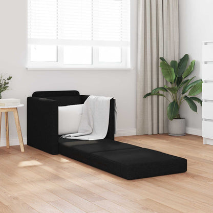 vidaXL Folding Sofa Bed Black 74 x 77 x 81 cm Fabric