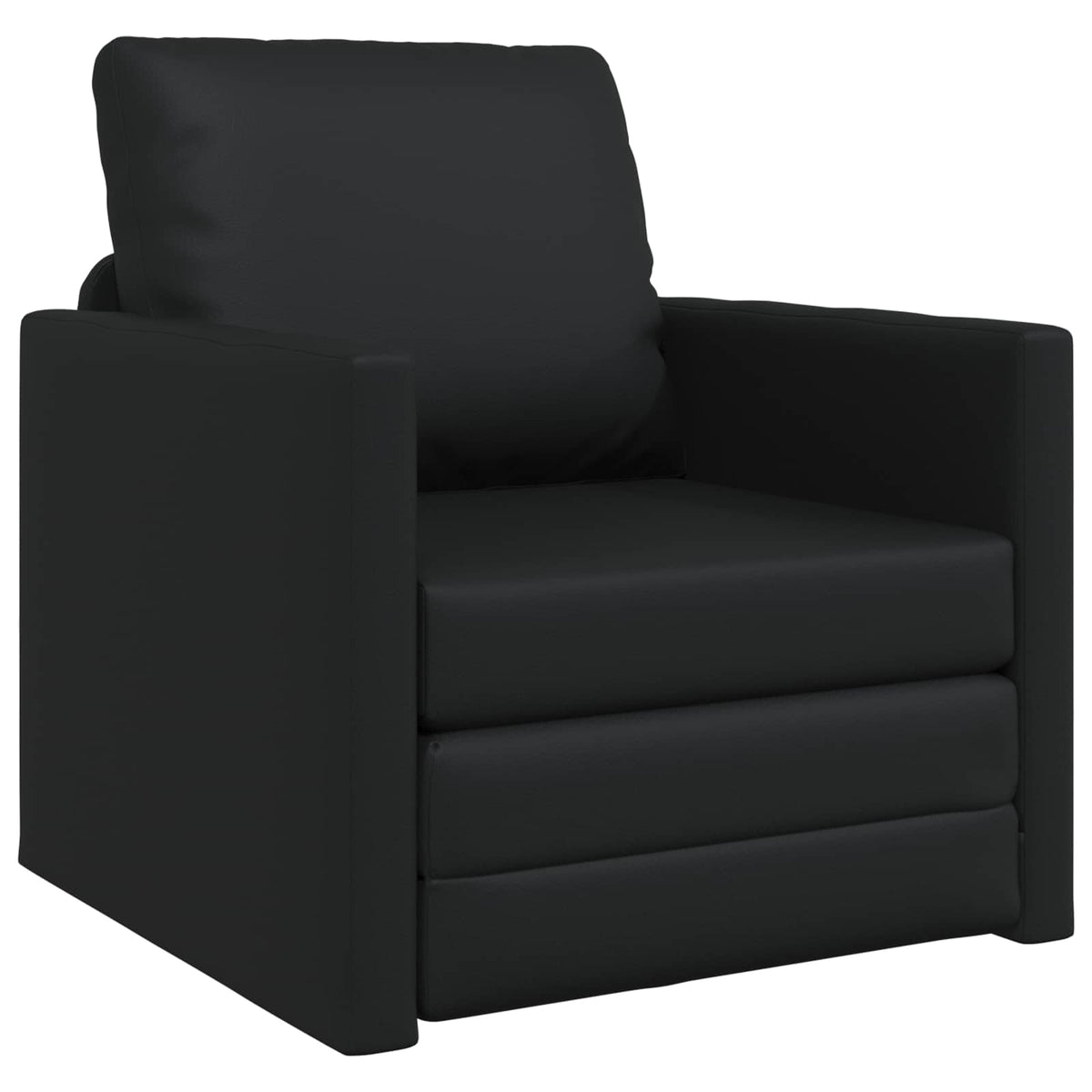 vidaXL Folding Sofa Bed Black 74 x 77 x 81 cm Faux Leather