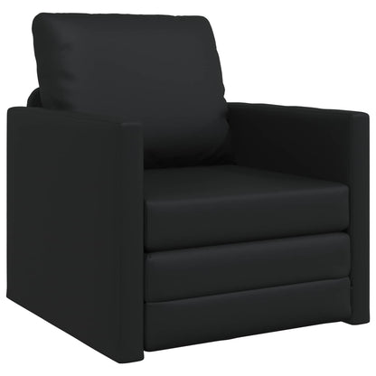 vidaXL Folding Sofa Bed Black 74 x 77 x 81 cm Faux Leather
