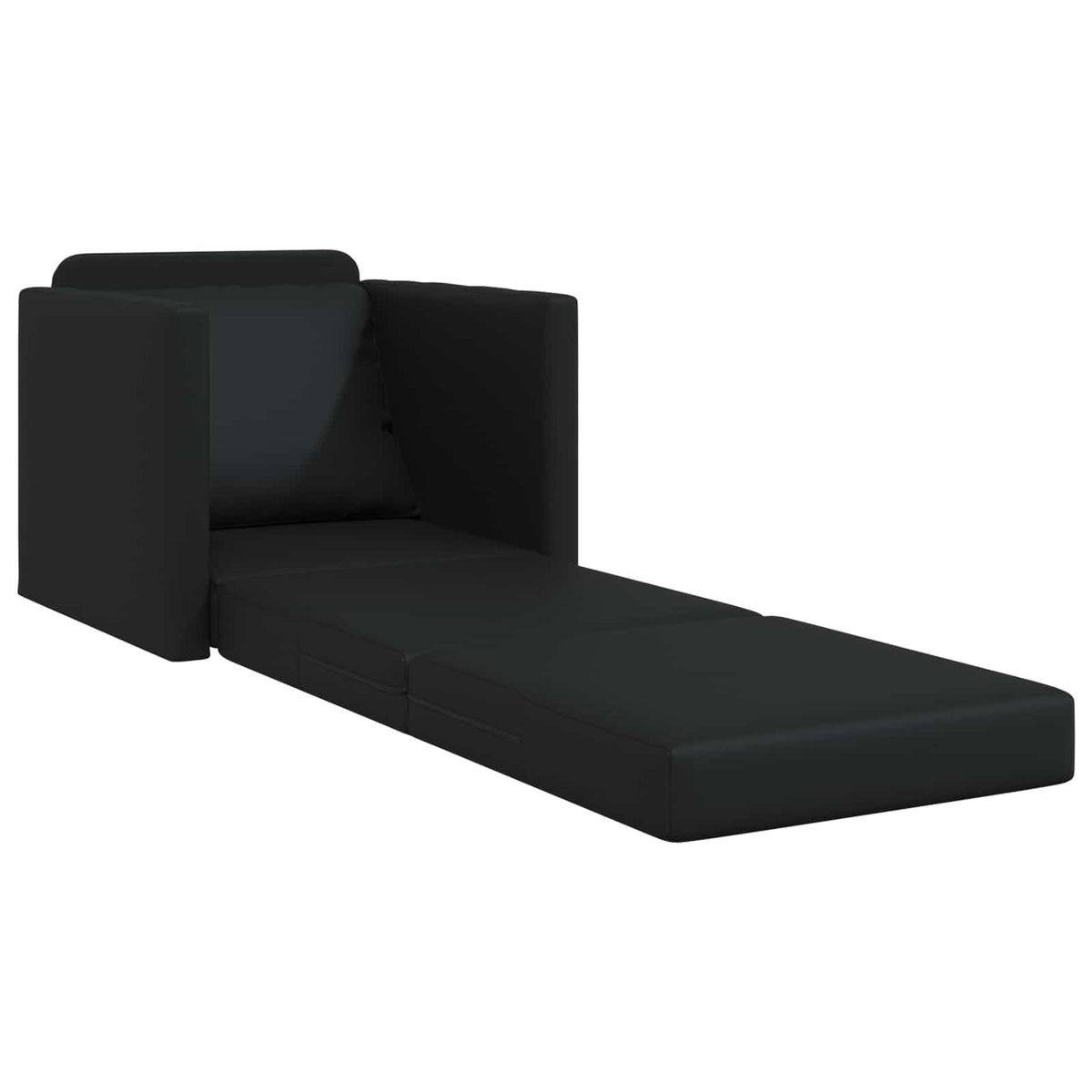 vidaXL Folding Sofa Bed Black 74 x 77 x 81 cm Faux Leather