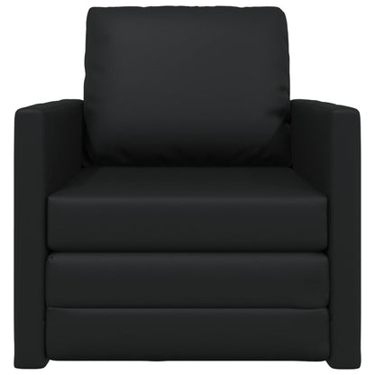 vidaXL Folding Sofa Bed Black 74 x 77 x 81 cm Faux Leather