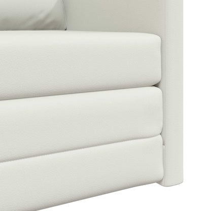 vidaXL Folding Sofa Bed White 74 x 77 x 81 cm Faux Leather