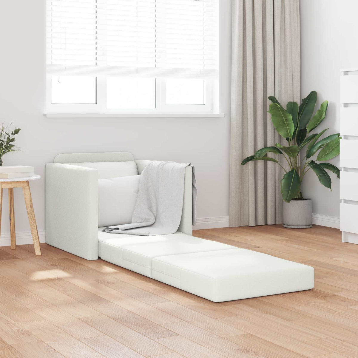 vidaXL Folding Sofa Bed White 74 x 77 x 81 cm Faux Leather