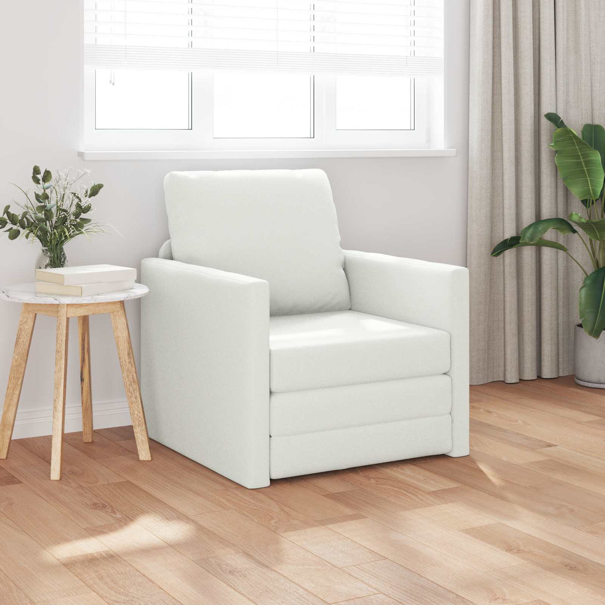 vidaXL Folding Sofa Bed White 74 x 77 x 81 cm Faux Leather