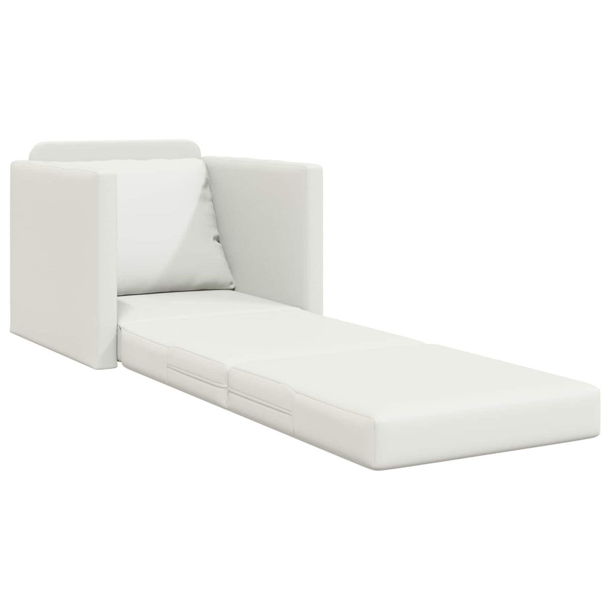 vidaXL Folding Sofa Bed White 74 x 77 x 81 cm Faux Leather