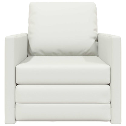 vidaXL Folding Sofa Bed White 74 x 77 x 81 cm Faux Leather
