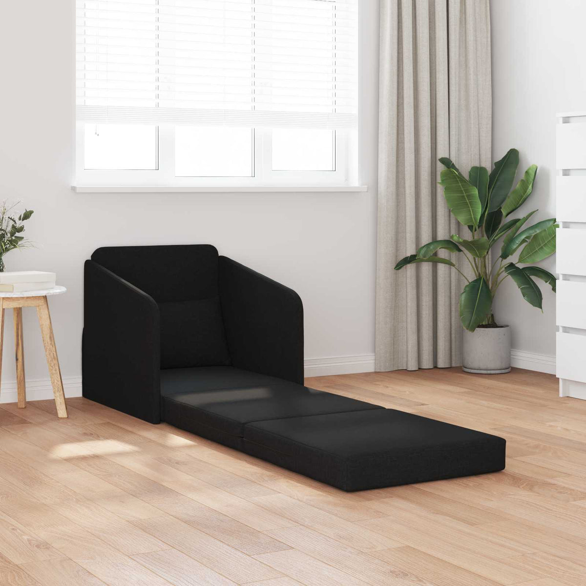 vidaXL Folding Sofa Bed Black 65 x 80 x 83 cm Fabric