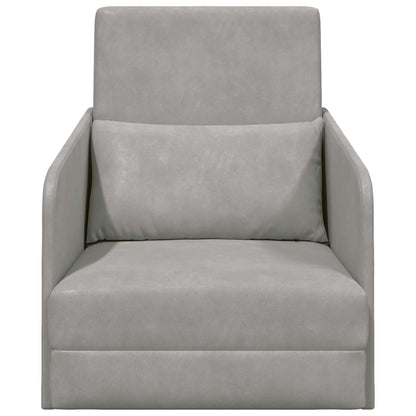 vidaXL Folding Sofa Bed Light Grey 65 x 80 x 83 cm Velvet
