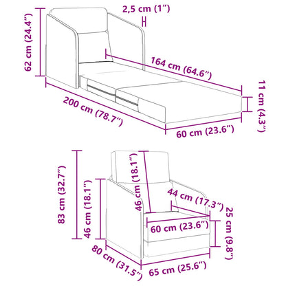 vidaXL Folding Sofa Bed Light Grey 65 x 80 x 83 cm Velvet
