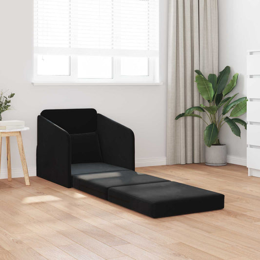 vidaXL Folding Sofa Bed Black 65 x 80 x 83 cm Velvet