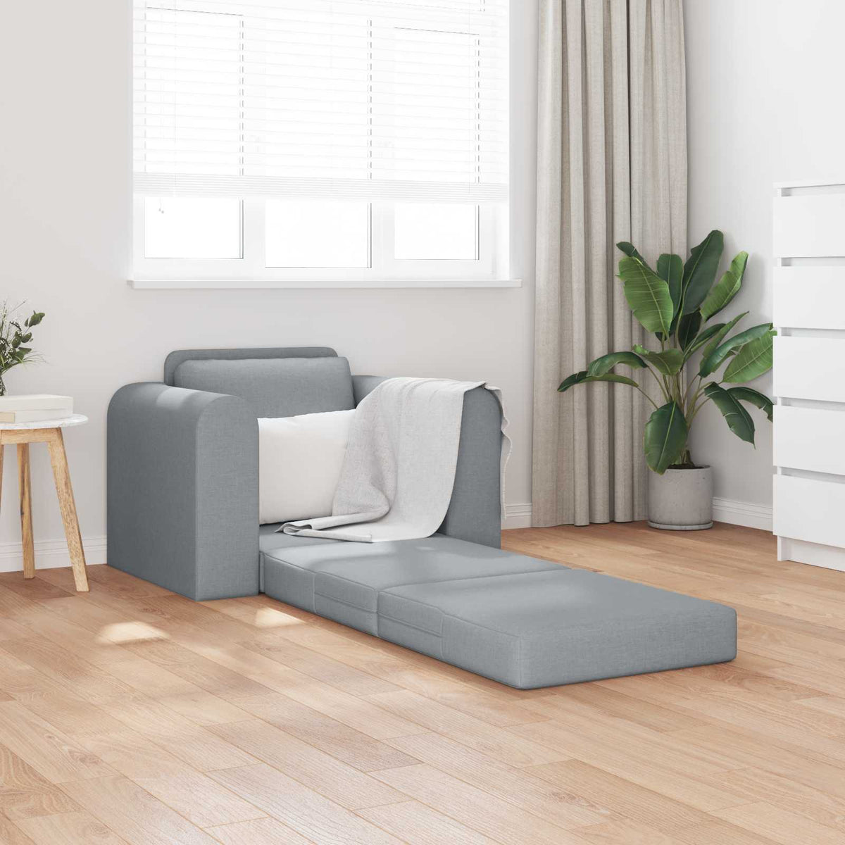 vidaXL Folding Sofa Bed Light Grey 98 x 71 x 83 cm Fabric