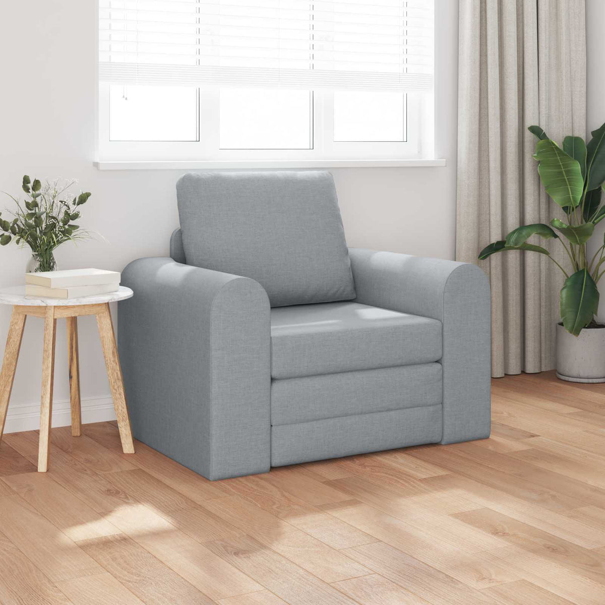 vidaXL Folding Sofa Bed Light Grey 98 x 71 x 83 cm Fabric