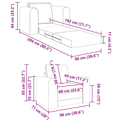 vidaXL Folding Sofa Bed Dark Grey 98 x 71 x 83 cm Fabric