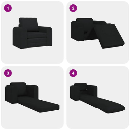 vidaXL Folding Sofa Bed Black 98 x 71 x 83 cm Fabric