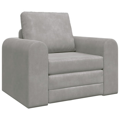 vidaXL Folding Sofa Bed Light Grey 98 x 71 x 83 cm Velvet