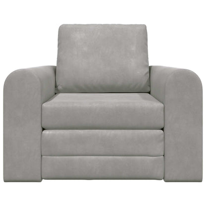 vidaXL Folding Sofa Bed Light Grey 98 x 71 x 83 cm Velvet