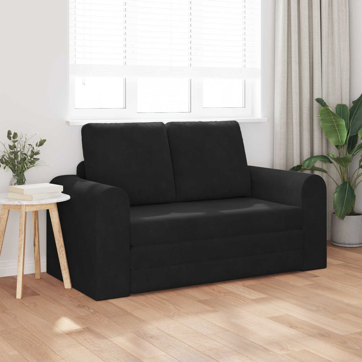 vidaXL Folding Sofa Bed Black 148 x 71 x 83 cm Velvet