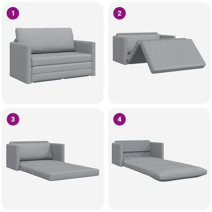 vidaXL 2-Seater Folding Sofa Bed Light Grey 124 x 71 x 78 cm Fabric