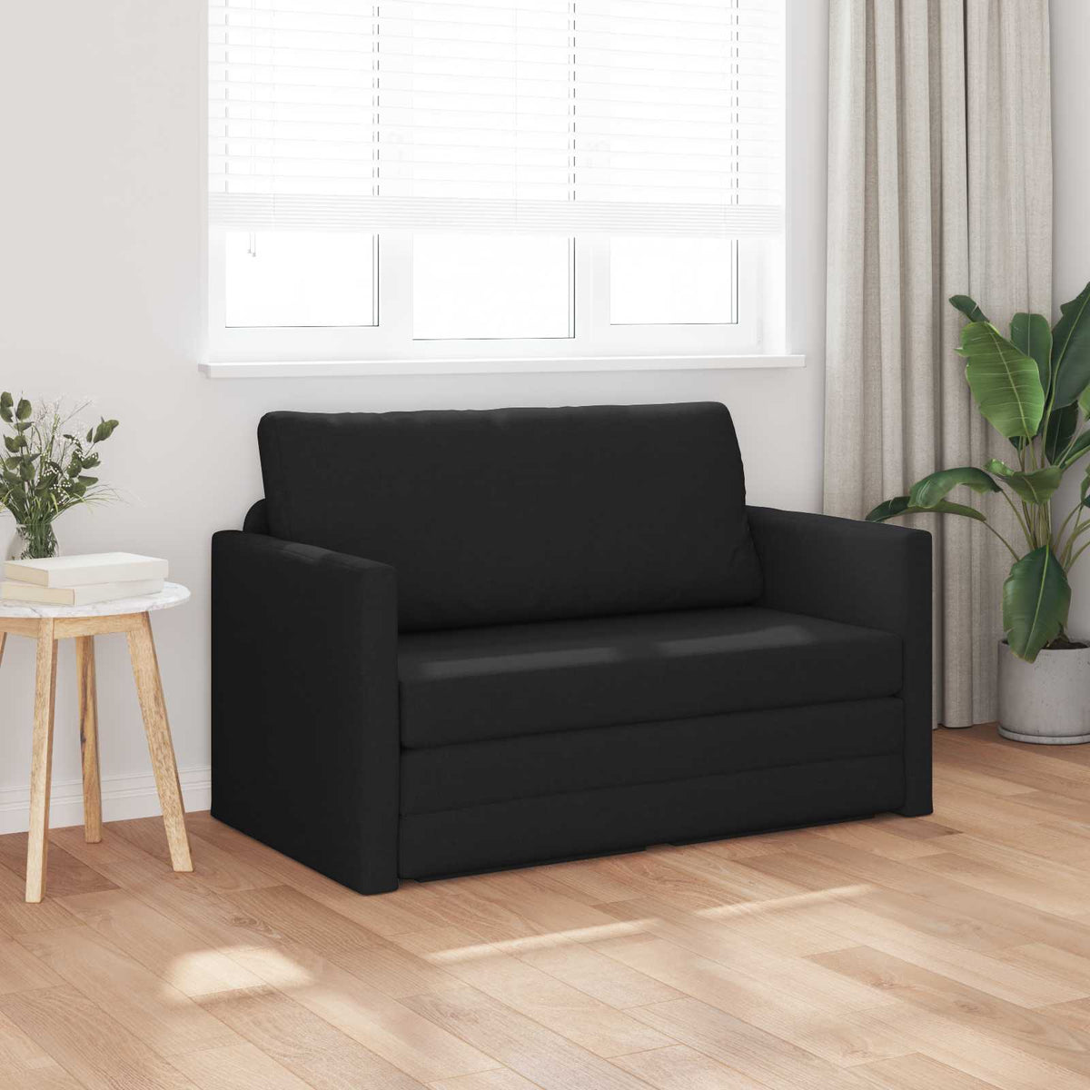 vidaXL 2-Seater Folding Sofa Bed Black 124 x 71 x 78 cm Fabric