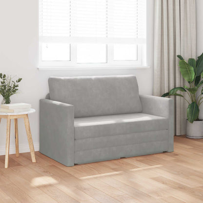 vidaXL Folding Sofa Bed Light Grey 124 x 71 x 78 cm Velvet