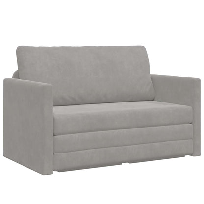 vidaXL Folding Sofa Bed Light Grey 124 x 71 x 78 cm Velvet